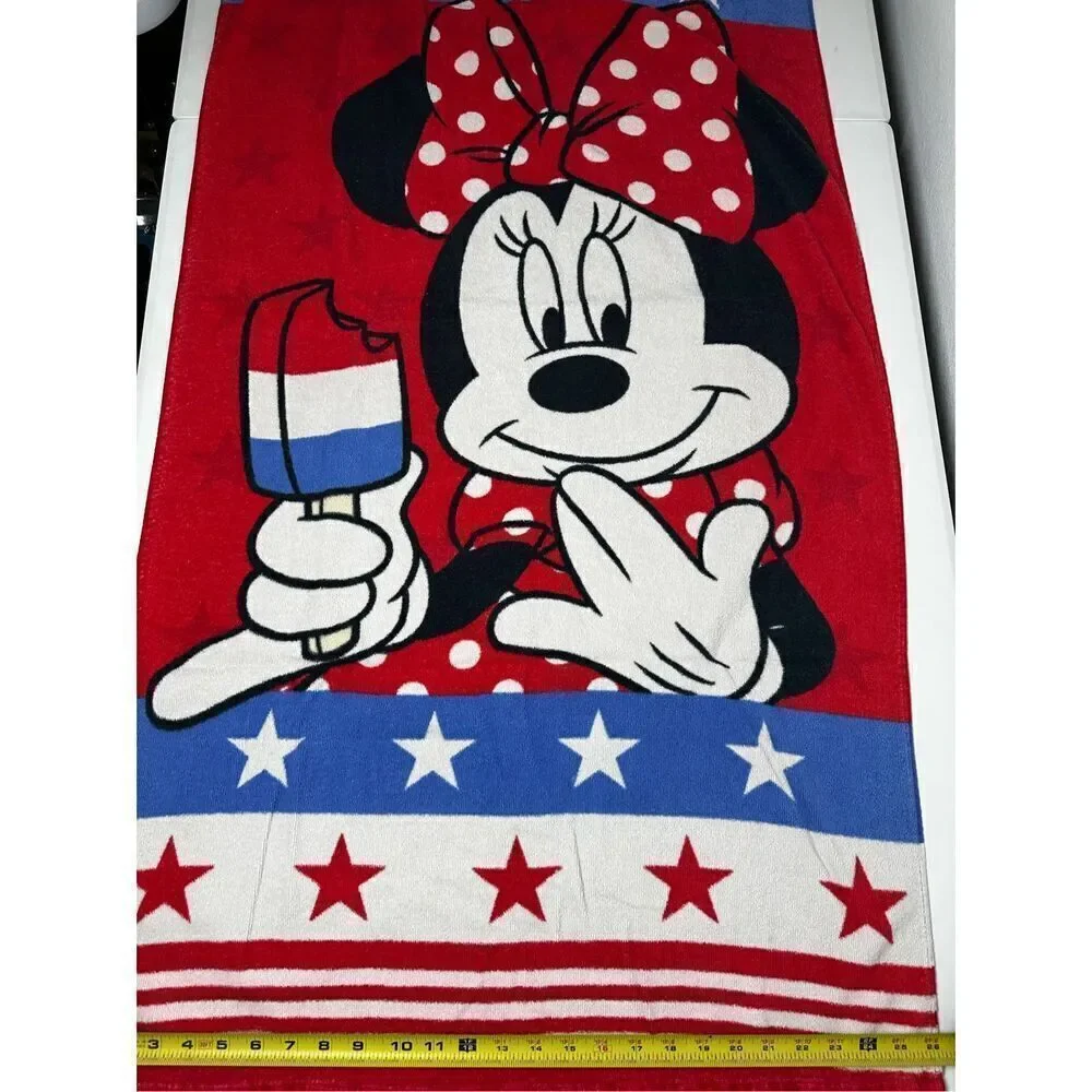 2015 Kohls/Disney Jumping Beans Beach Towel Mickey Mouse American Flag 26” X 53”